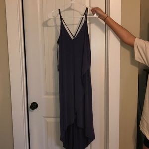 Lush navy blue high low low back dress